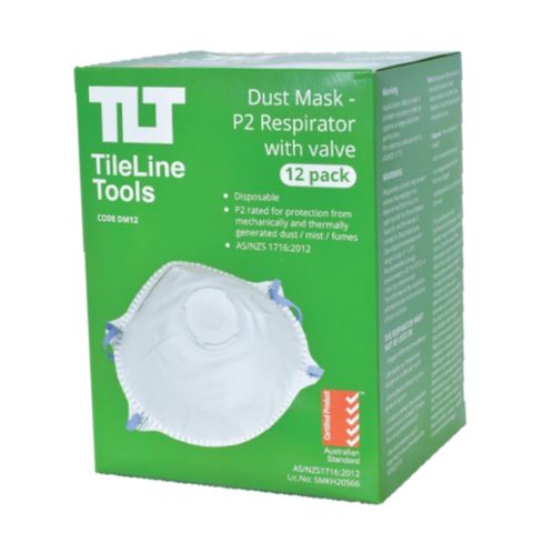 Dust Mask - P2 Respirator with valve (12 pack)