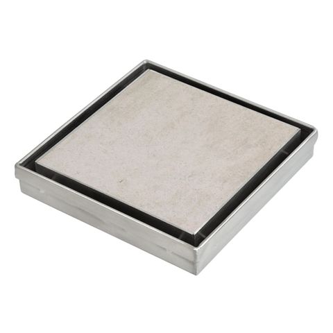 Tile Insert Floor Drain 115x115x20mm Polished S/S