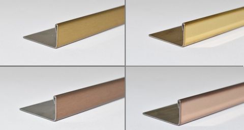New stainless steel tile trims by Amark Group &ndash; ALLTRIM L Profile Angle in gold finish