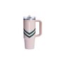 The Oasis Quencher ProTour Flip Straw Tumbler | 30 OZ | 0.89 L | Peach Whip Chevron