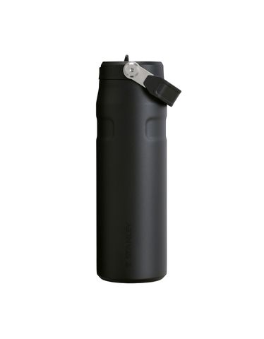 The IceFlow™ Bottle with Flip Straw Lid | 24 OZ Black 2.0
