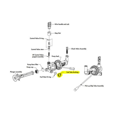 C/Part DF Fuel Tube Bushing Gray