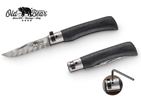 Old Bear Black Laminated Handle Damascus (M)