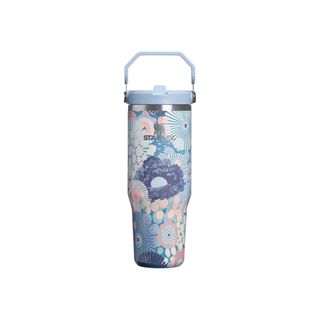The IceFlow Flip Straw 2.0 Tumbler | 30 OZ | 0.89 L | Blue Dream Wildflower