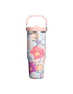 The IceFlow&trade; Flip Straw 2.0 Tumbler | 30 OZ Sorbet Wildflower