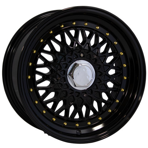 P135 15x7 8/100-114.3 +22P GLOSS BLACK/ BLACK LIP (B_73.1)