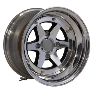 3pc XR4 STYLE 14x8 4/114.3 -13N GLOSS BLACK/ POLISHED FACE