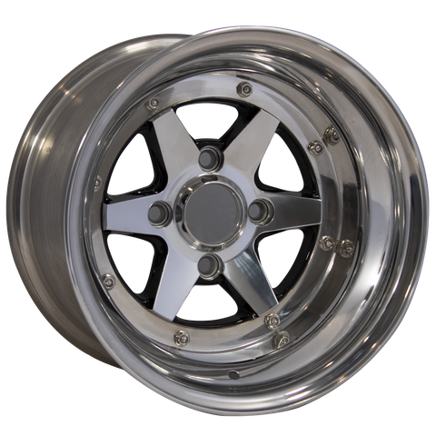 3pc XR4 STYLE 14x9 4/114.3 -25N GLOSS BLACK/ POLISHED FACE