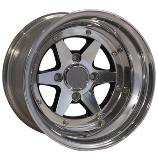 3pc XR4 STYLE 14x9 4/114.3 -25N GLOSS BLACK/ POLISHED FACE