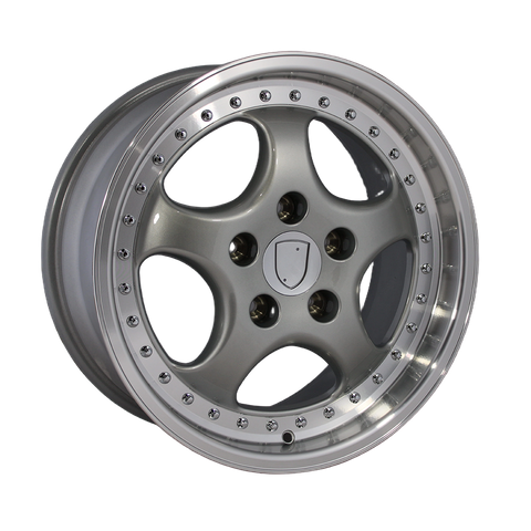 P2075 18x9.5 5/130 +52P PORSCHE CUP POWDER SILVER MACHINED LIP (71.6)