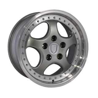 P2075 18x9.5 5/130 +52P PORSCHE CUP POWDER SILVER MACHINED LIP (71.6)