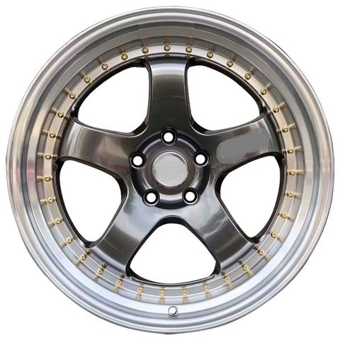 P1091 18x9.5 5/120 +22P HYPER BLK/ MACHINED LIP GR (72.6)