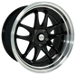 B7899R 17x9 5/114.3 +15P ANZ JUPITER GLOSS BLACK MACHINED LIP (73.1)