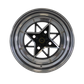 3pc STAR SHARK STYLE 14x8 4/114.3 -13N GLOSS BLACK/ POLISHED FACE
