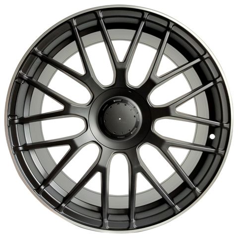 P1261 19x9.5 5/112 +40P MERC MATT BLACK/ MACHINED LIP (M/U4B_66.56)