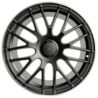P1261 19x9.5 5/112 +40P MERC MATT BLACK/ MACHINED LIP (M/U4B_66.56)