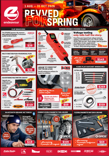 ENDEAVOUR REVVED FOR SPRING TOOL CATALOGUE