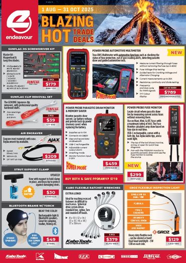 ENDEAVOUR TOOLS AUG-OCT 25