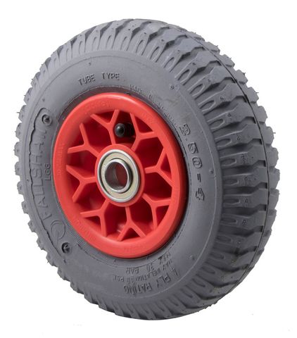 FALLSHAW PNEUMATIC PLASTIC CENTRED 220MM X 54MM (250X4) 20MM BEARING WHEEL - NON MARKING GREY 100KG