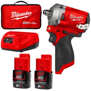 MILWAUKEE M12 FUEL 12V 2.0AH LI-ION STUBBY 1/2" IMPACT WRENCH KIT