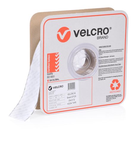 VELCRO BRAND 50MM PRESSURE SENSITIVE 0172 TAPE HOOK – WHITE 25MTR