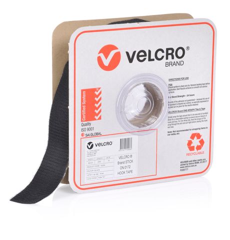 VELCRO BRAND 50MM PRESSURE SENSITIVE 0172 TAPE HOOK – BLACK 25MTR