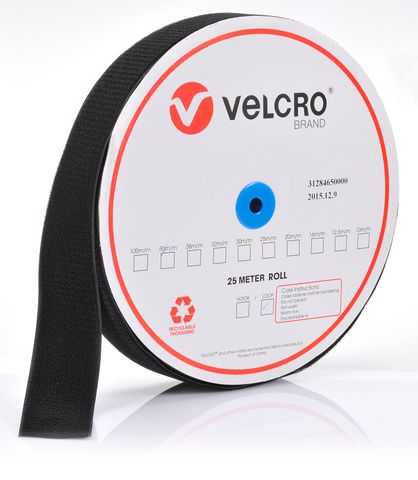 Velcro non-adhesive Male 50mm Black by the meter