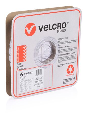 VELCRO BRAND HOOK DOTS 22MM X 25MM - 900 ROLL - WHITE