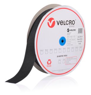 VELCRO BRAND 50MM SEW ON HOOK TAPE – BLACK 25MTR