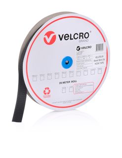 VELCRO BRAND 25MM SEW ON HOOK TAPE – BLACK 25MTR