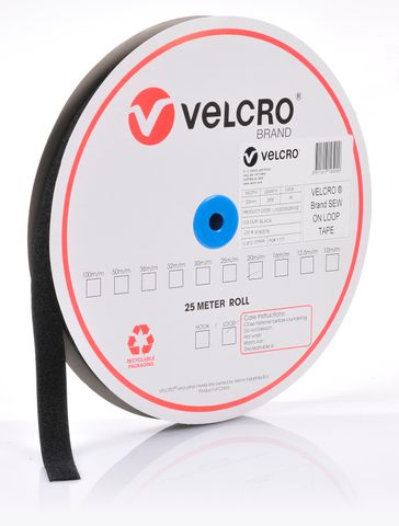 VELCRO® Brand Black Sew On Hook Tape 50mm x 25m