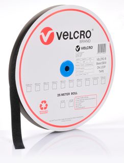 VELCRO BRAND 25MM SEW ON LOOP TAPE – BLACK 25MTR