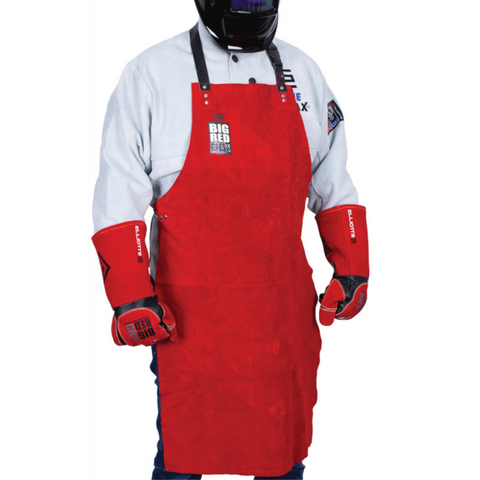 ELLIOTTS BIG RED LEATHER BIB STYLE APRON