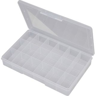 FISCHER 18 COMPARTMENT STORAGE BOX - CLEAR