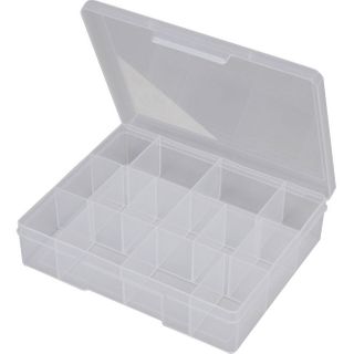 FISCHER 14 COMPARTMENT STORAGE BOX - CLEAR