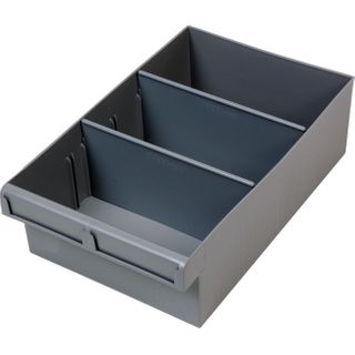 FISCHER 300MM LARGE PARTS TRAY WITH DIVIDERS - GREY