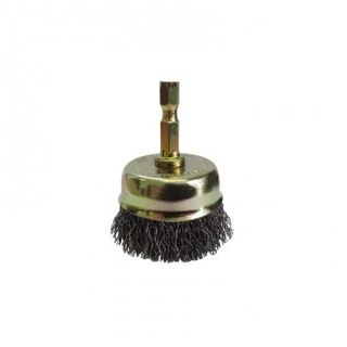 JOSCO 50MM HIGH SPEED DECARBONISING CRIMPED 6.35MM HEX WHEEL BRUSH