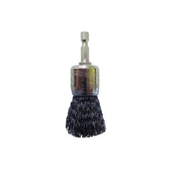 JOSCO 25MM CRIMPED 6.35MM HEX  SHANK CUP BRUSH