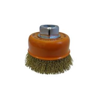 JOSCO 75MM MULTI THREAD CRIMPED BRASS CUP BRUSH