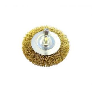 JOSCO BRUMBY 75MM CRIMPED 6.35MM HEX SHANK WHEEL BRUSH