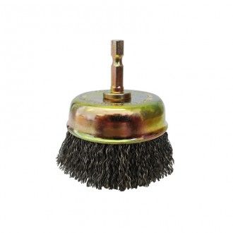 JOSCO 75MM CRIMPED 6.3MM HEX SHANK CUP BRUSH