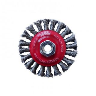 JOSCO 100MM X 12MM XHD STEEL TWISTKNOT WHEEL BRUSH