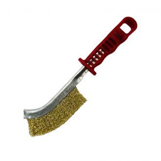 JOSCO BRASS COATED STEEL SCRATCH HAND BRUSH - RED