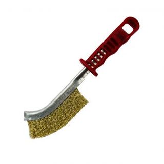 JOSCO BRASS COATED STEEL SCRATCH HAND BRUSH - RED