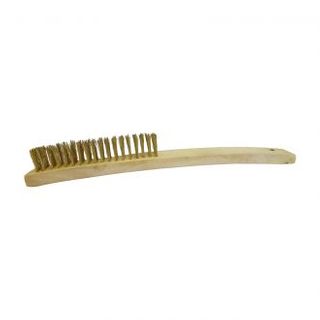 JOSCO 4 ROW BRASS LONG WOODEN HANDLE HAND BRUSH