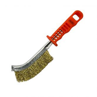 JOSCO BRASS COATED STEEL SCRATCH HAND BRUSH - ORANGE