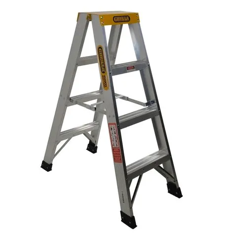 GORILLA DOUBLE SIDED ALUMINIUM 4 STEP LADDER 150KG - 1.2MTR (4FT)