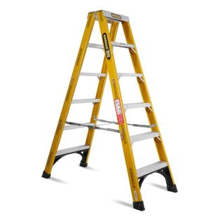 GORILLA DOUBLE SIDED FIBREGLASS 6 STEP LADDER 150KG -1.8M (6FT)