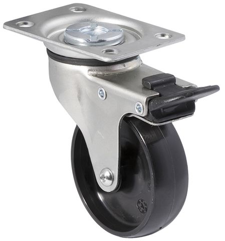 FALLSHAW K SERIES 75MM (3") SWIVEL CASTOR WITH BRAKE - 65KG