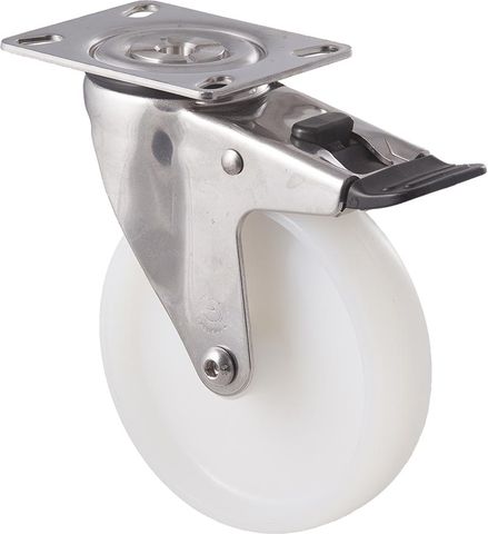 FALLSHAW M SERIES 125MM (5") STAINLESS STEEL SWIVEL CASTOR WITH BRAKE -  150KG